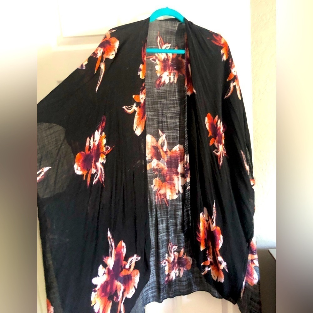 FLORAL Long Open Cardigan​
